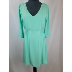 Francesca's Alya NWT V-Neck Bright Mint Green 1/2 Sleeve Knee Length Dress Sz M